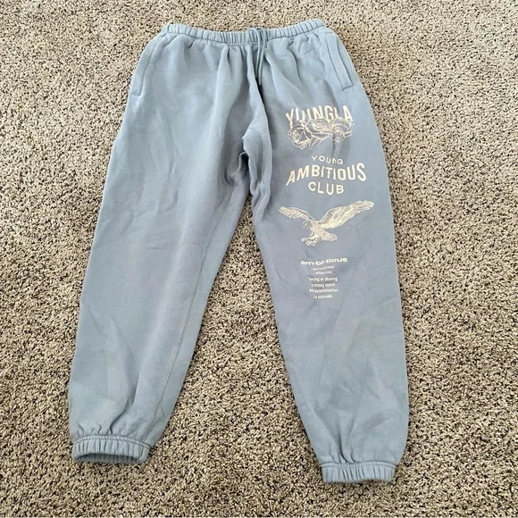 YOUNGLA Young Ambitious Club XXL Light Gray Fleece Joggers - Picture 1 of 5